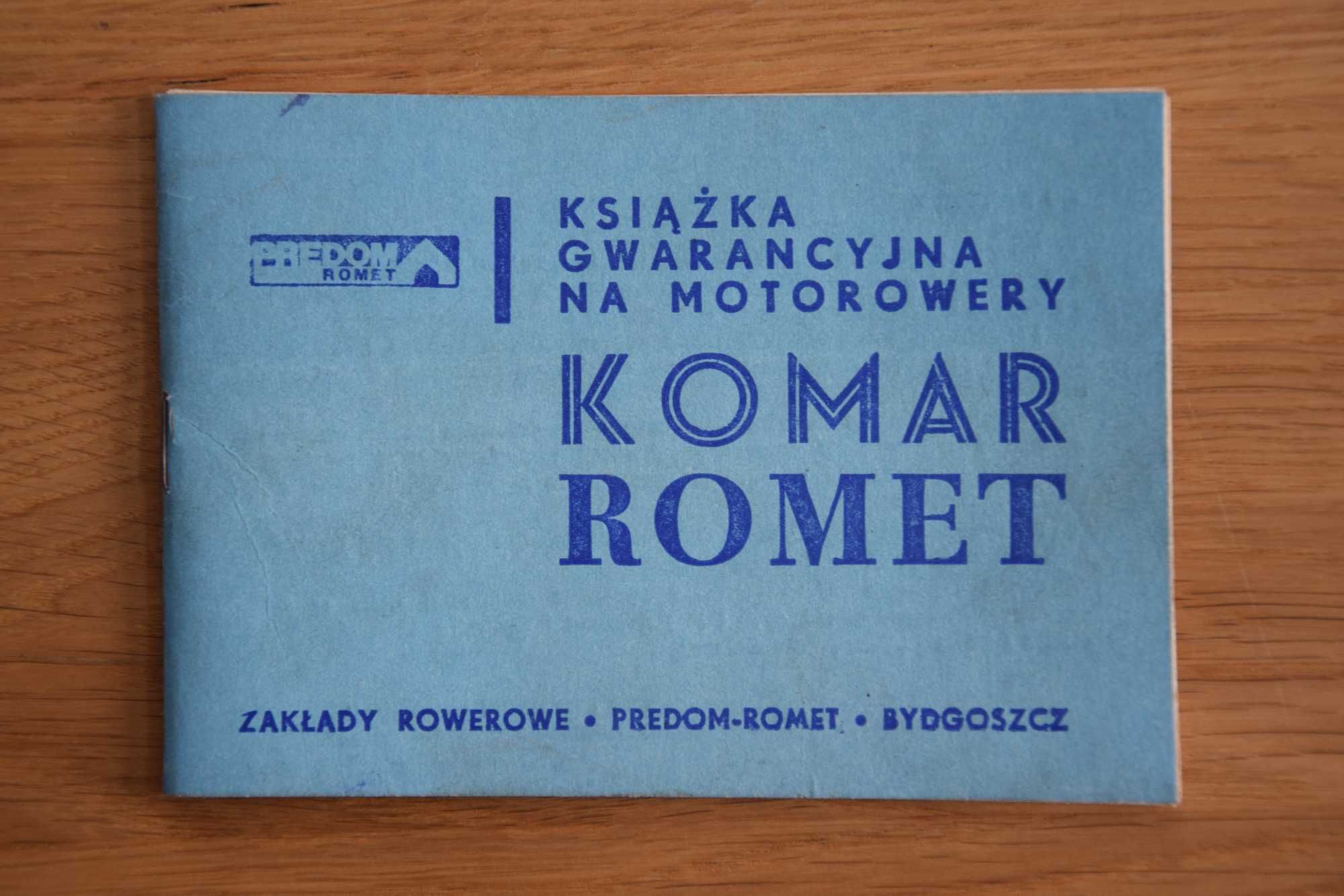 Książka Gwarancyjna KOMAR MR2351 ROMET