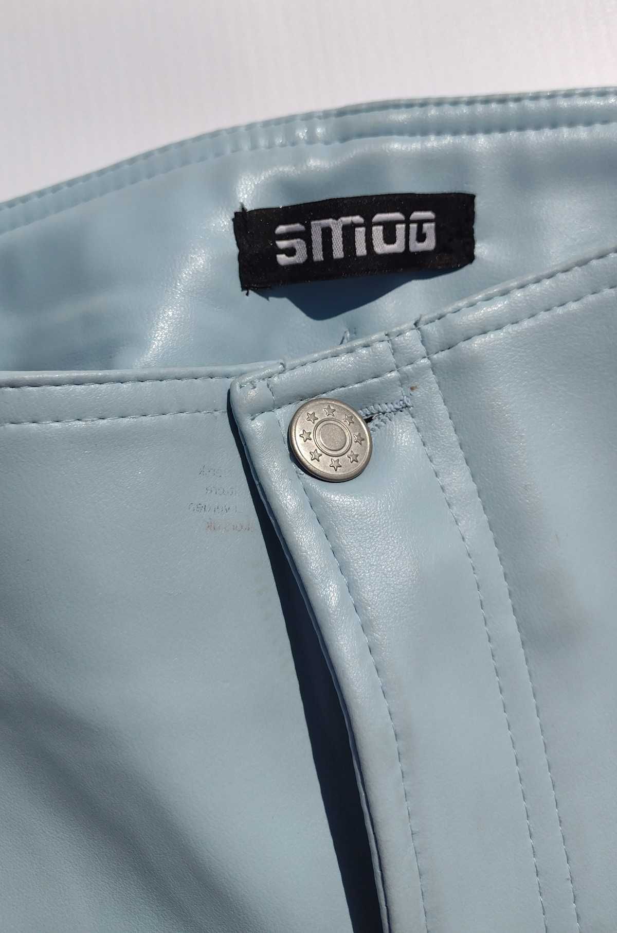 Светло голубые брюки из кожзама SMOG S размер