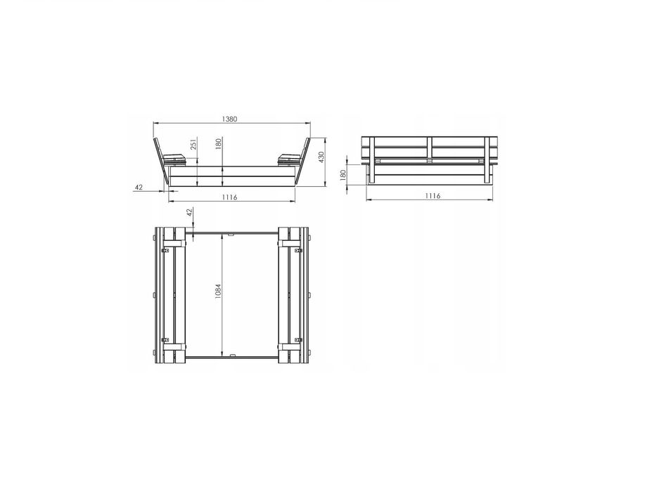 PROMOCJA Piaskownica TOM 120X120X20
