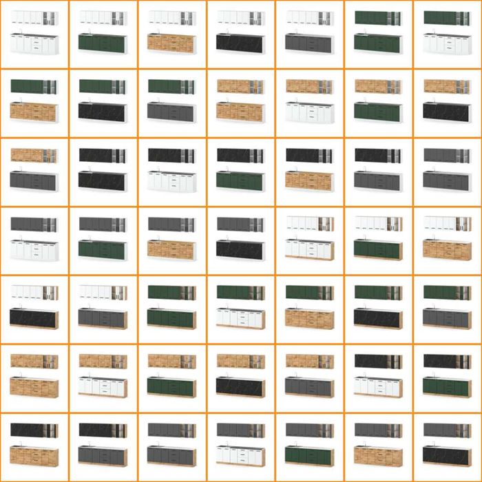 Meble Kuchenne Remino 2.6m Kuchnia Modułowa Z Blatem Nowoczesna Czarna