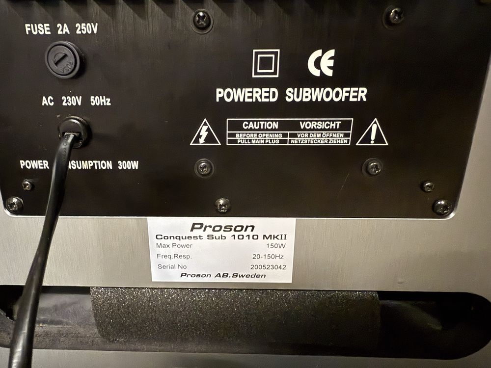 Proson Conquest Sub 1010 mk II # subwoofer aktywny # JBL Heco Quadral
