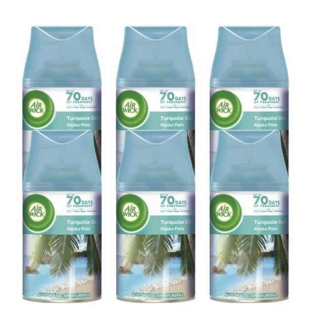 Zestaw Air wick odświeżacz powietrza zapas 250 ml x 6 Rajska Plaża