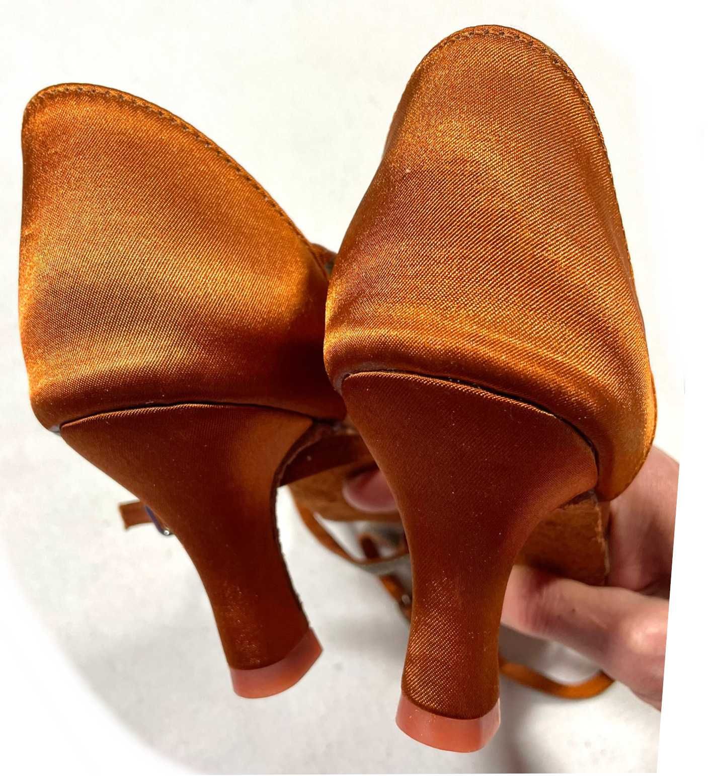 nowe Latino buty do tańca 37 karmel 7 cm plecione