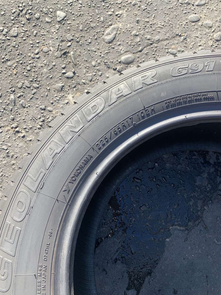 Шини 225/65 R17 Yokohama 6-7мм, всесезон, 2023р