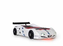 Łóżko GTI w kształcie samochodu sportowego , pilot, dźwięki ,LED