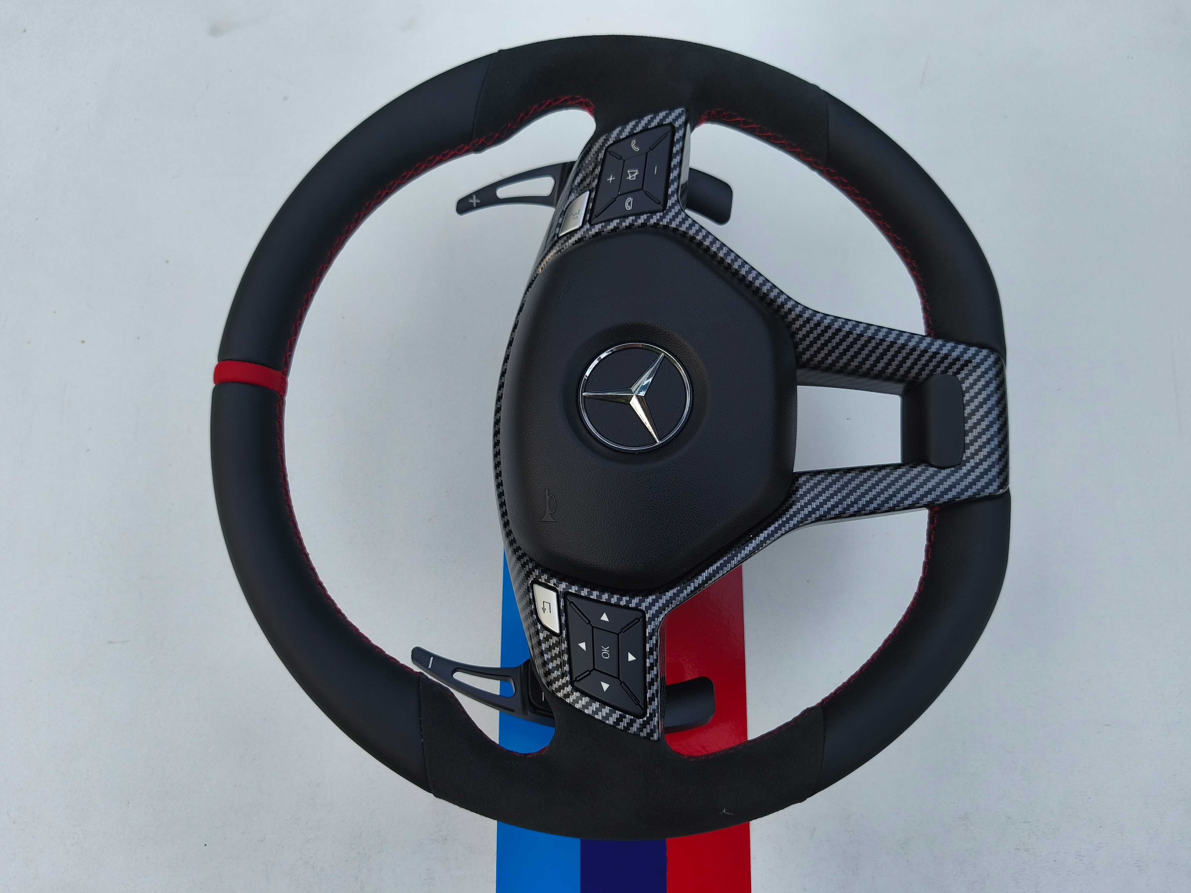 Volante "NOVO" MERCEDES completo com airbag e patilhas aceito retoma