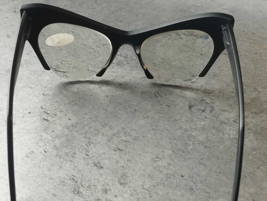 Okulary do czytania,kocie oczy,czarne+4