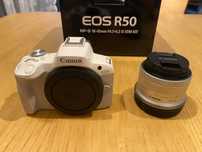 NOWY Canon EOS R50 biały + RF-S 18-45mm f/4.5-6.3 IS STM