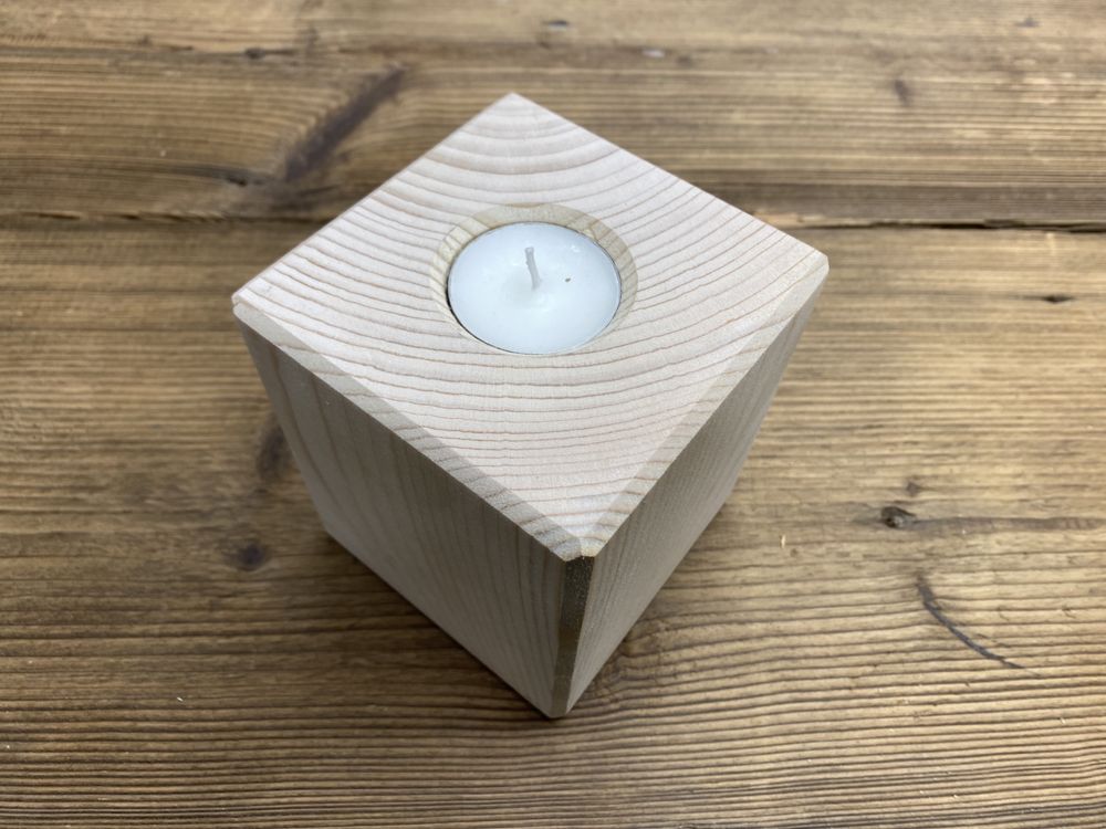 Świecznik drewniany naturalne drewno tealight Boże Narodzenie