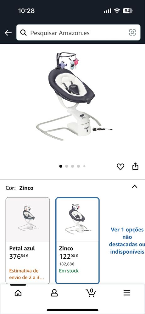 VENDO- Cadeira de balanço para bebé