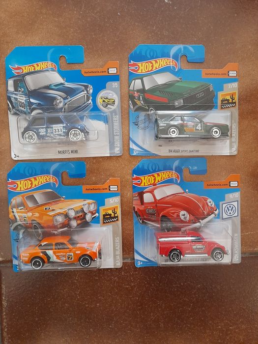 Carros Hot Wheels Ford Escort - Mini Morris - Audi Quatro -VW Carocha