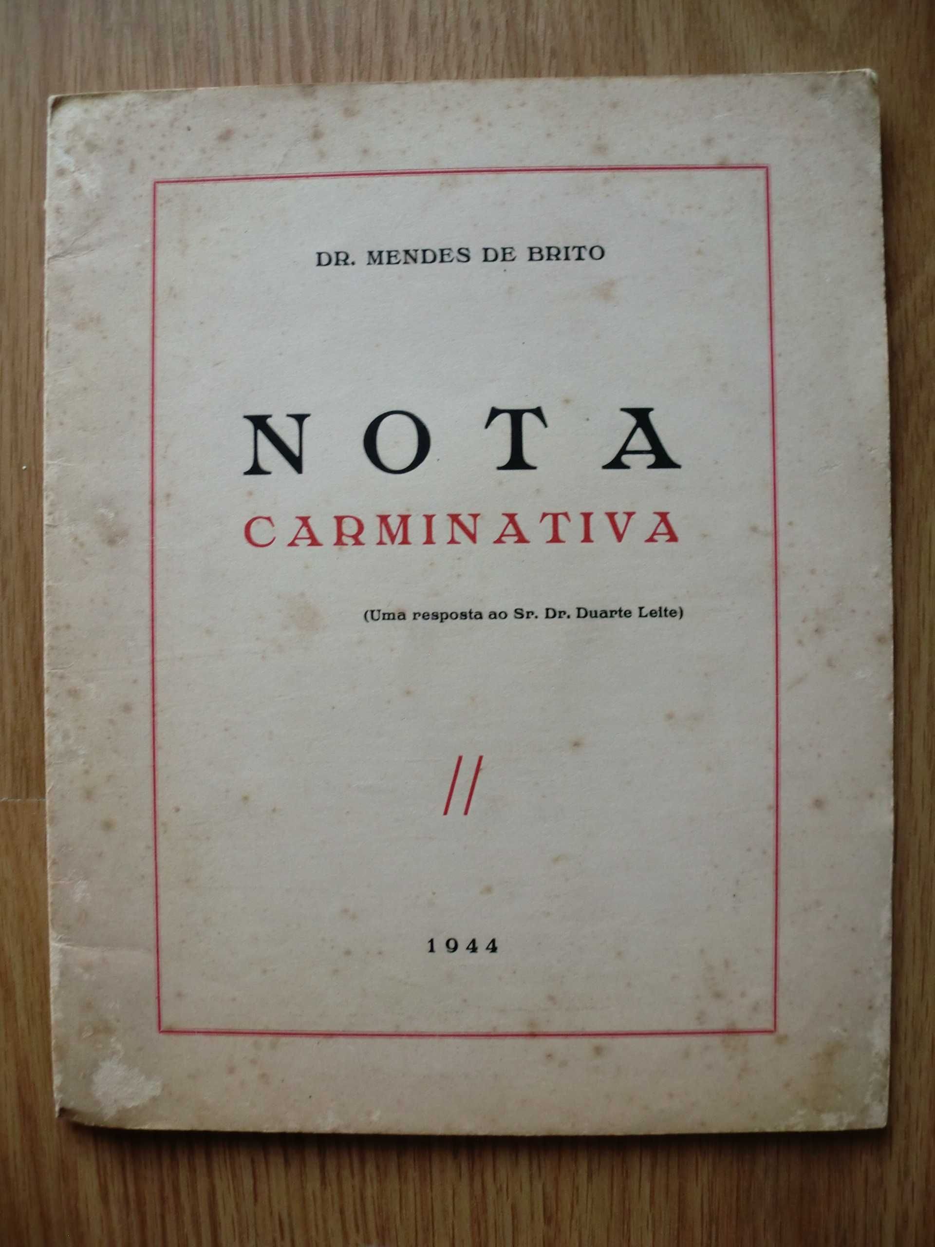 Nota Carminativa do Dr. Mendes de Brito