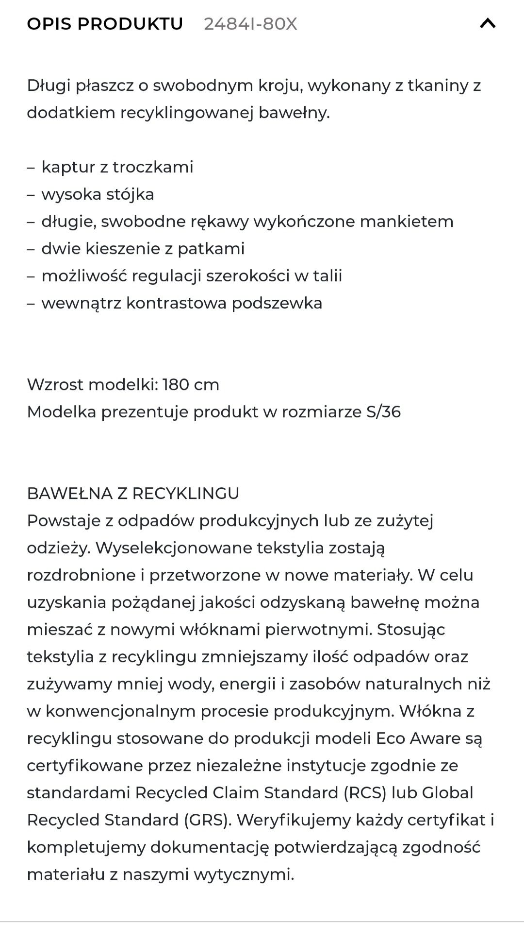 Płaszcz Trencz parka Reserved s