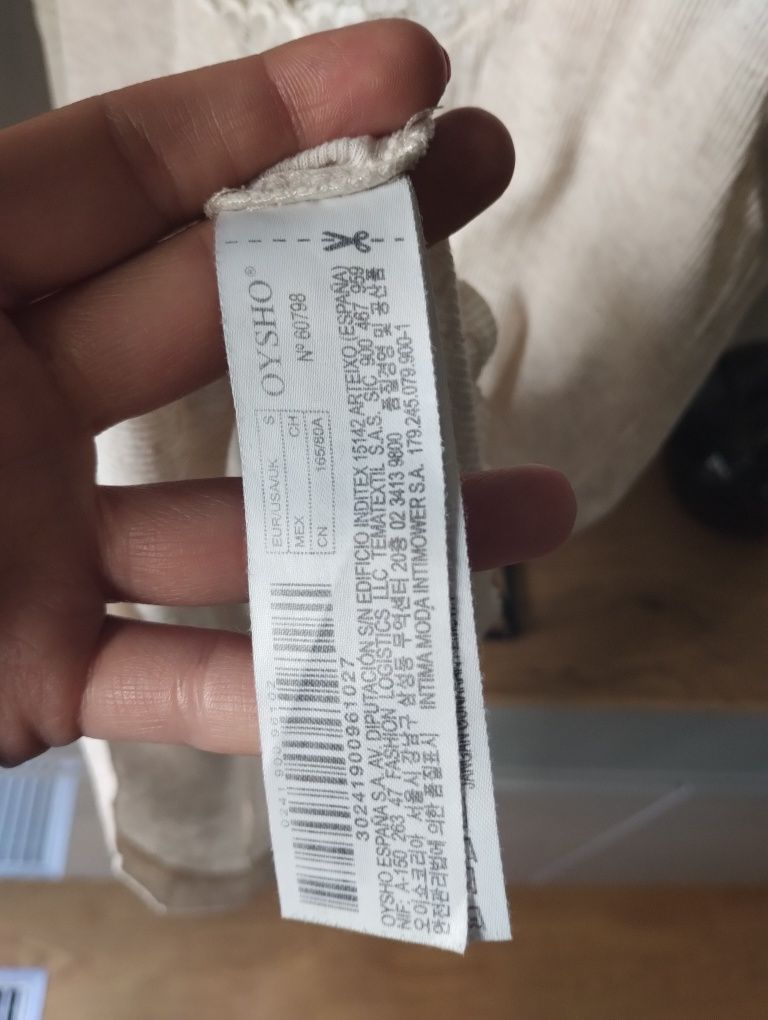 Oysho S podkoszulka ramiączkach bawełna z koronká