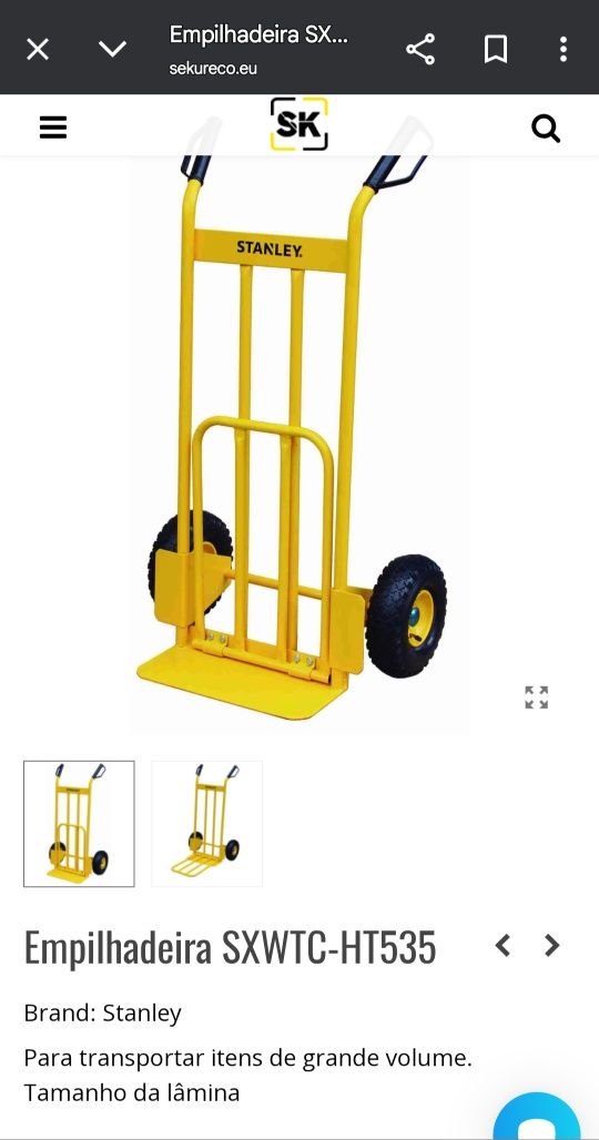 Carrinho de cargas STANLEY até 200Kg