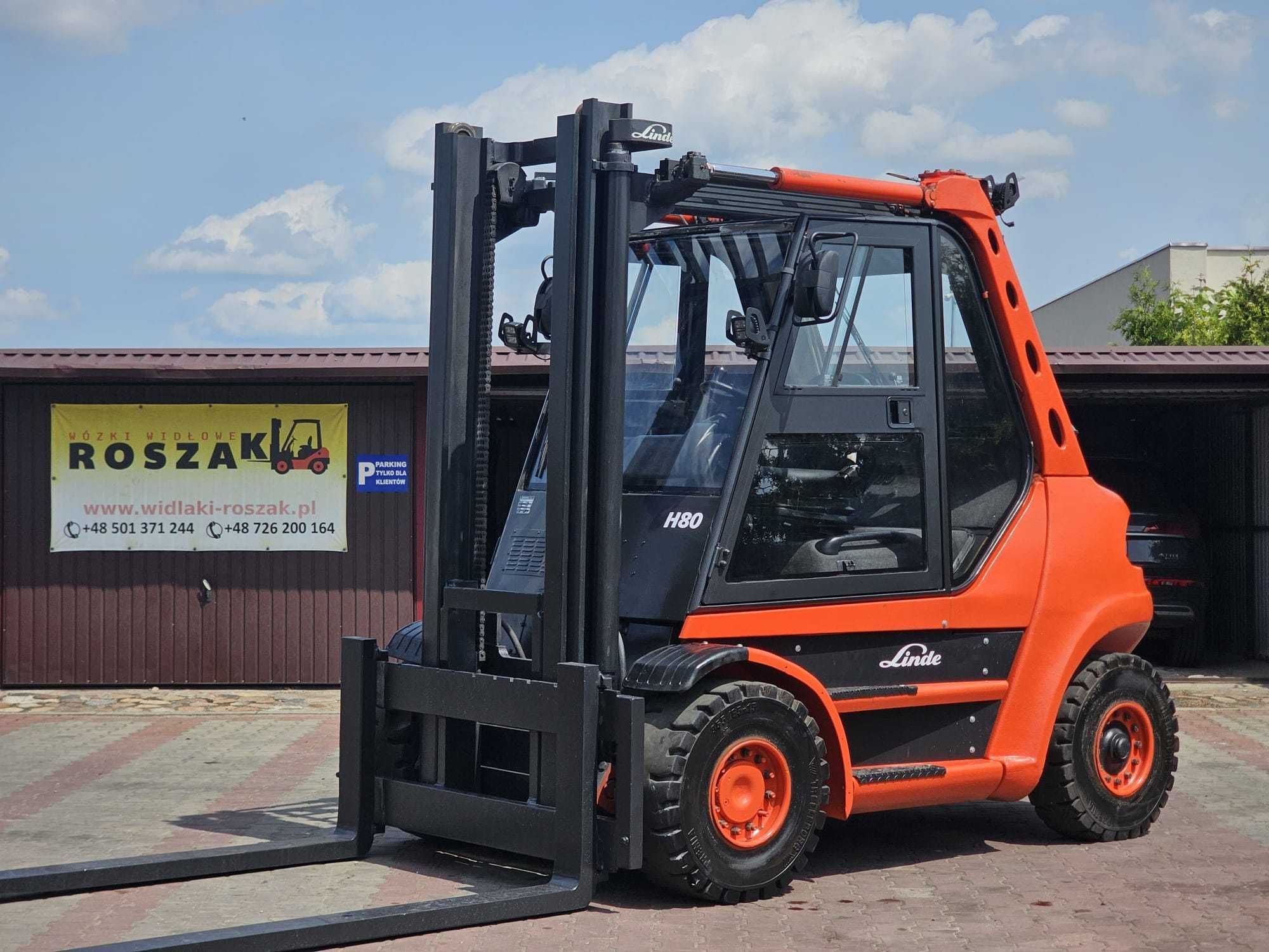 Wózek widłowy Linde H80D-03 DIESEL 2006r. Kabina
