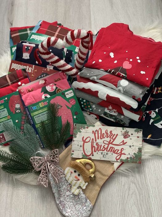 Новорічна котонова піжама для дівчинки/хлопчика 98-164 ріст НОВА