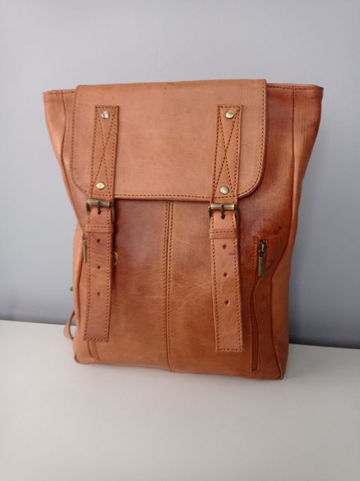 Super plecak ze skóry naturalnej. Hand made!! Pięknie się prezentuje