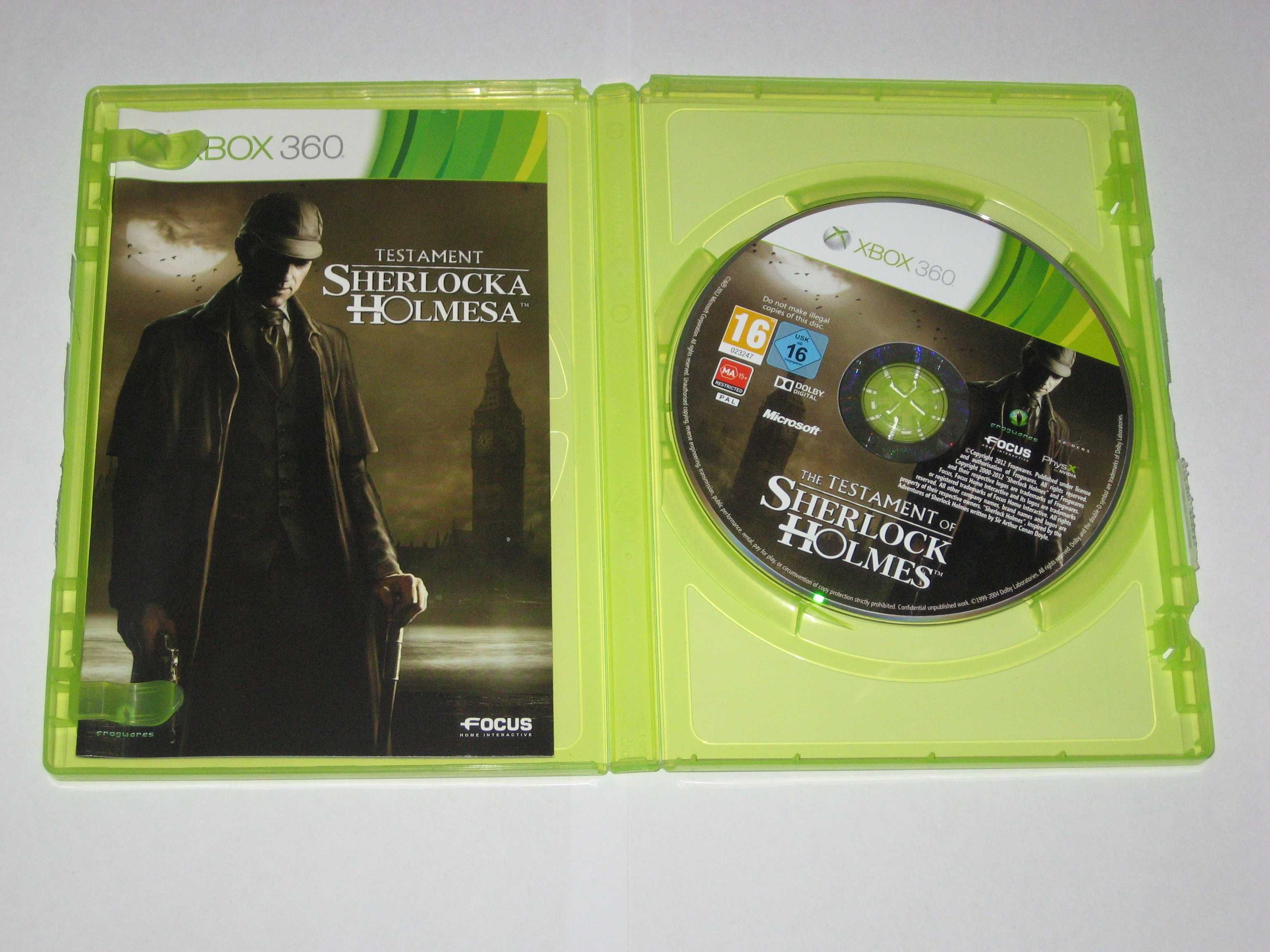 Gra Testament Sherlocka Holmesa Xbox360! 3xPL jak NOWA! PL!