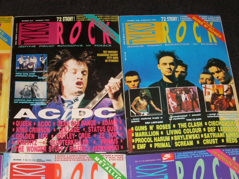 miesięcznik Tylko Rock rocznik 1992