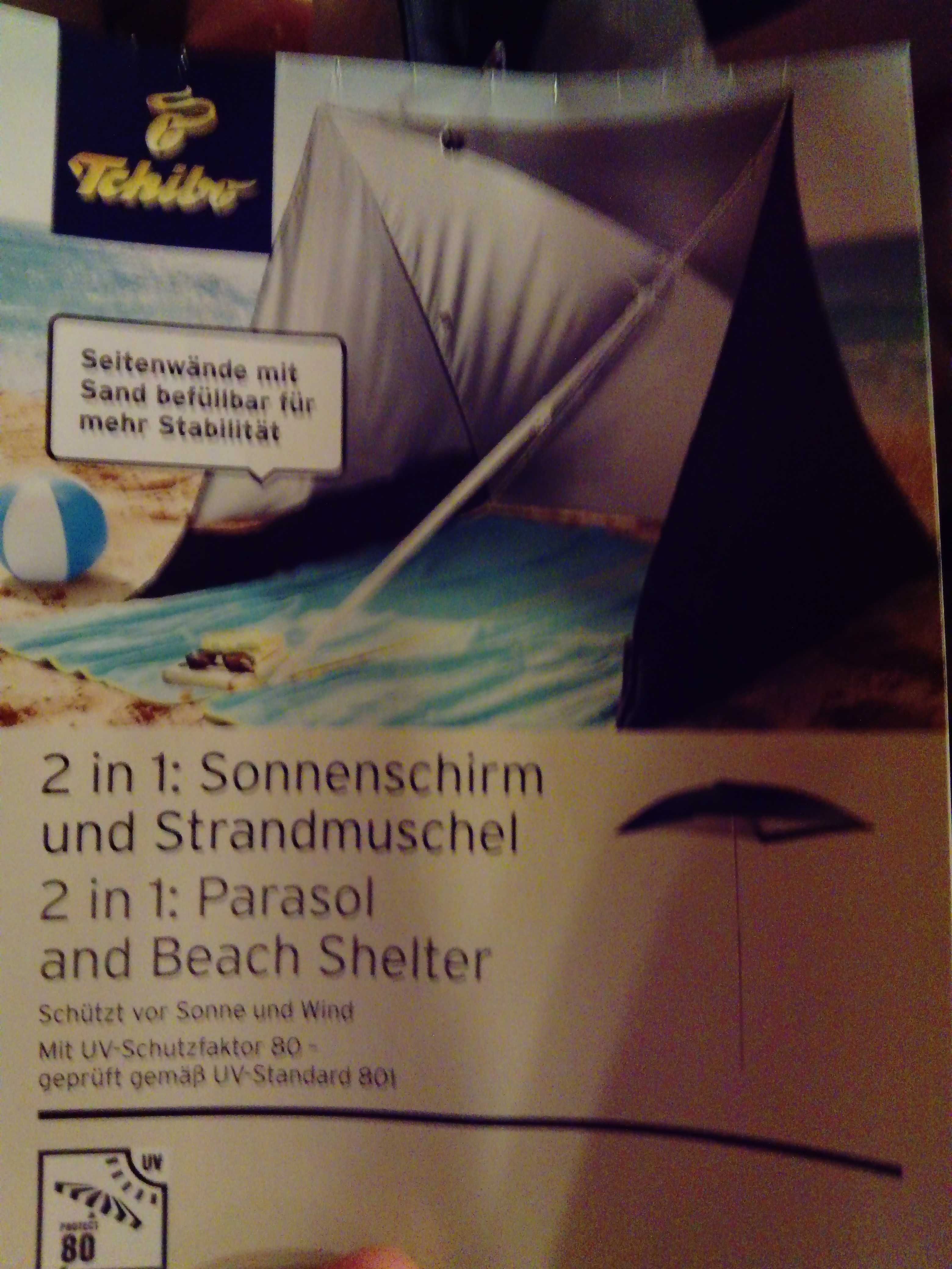 2 W 1: Parasol przeciwsłoneczny lub  namiot osłona na plażę