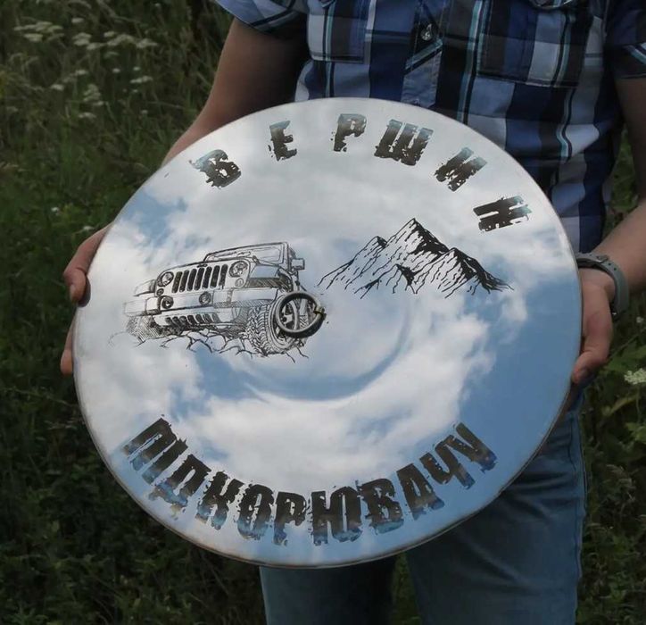 Сковорода з диска борони, із розбірними ніжками, лопатка у подарунок