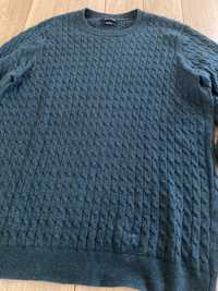 Massimo Dutti Meski Sweter roz M butelkowa zielen