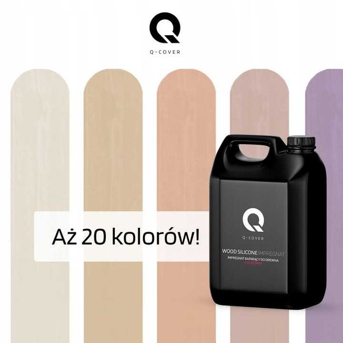 Impregnat do Drewna Lazura Barwiący 5L Ochronny z silikonem 20 Kolorów