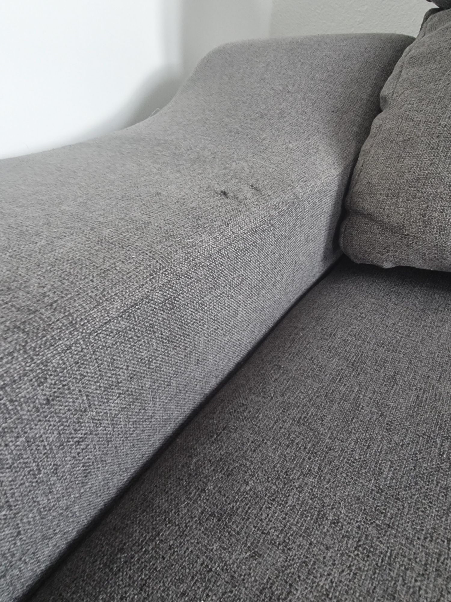 Sofá com chaise longue cinza