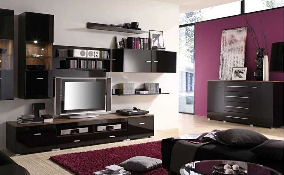 Komplet mebli do salonu BRW czarny połysk