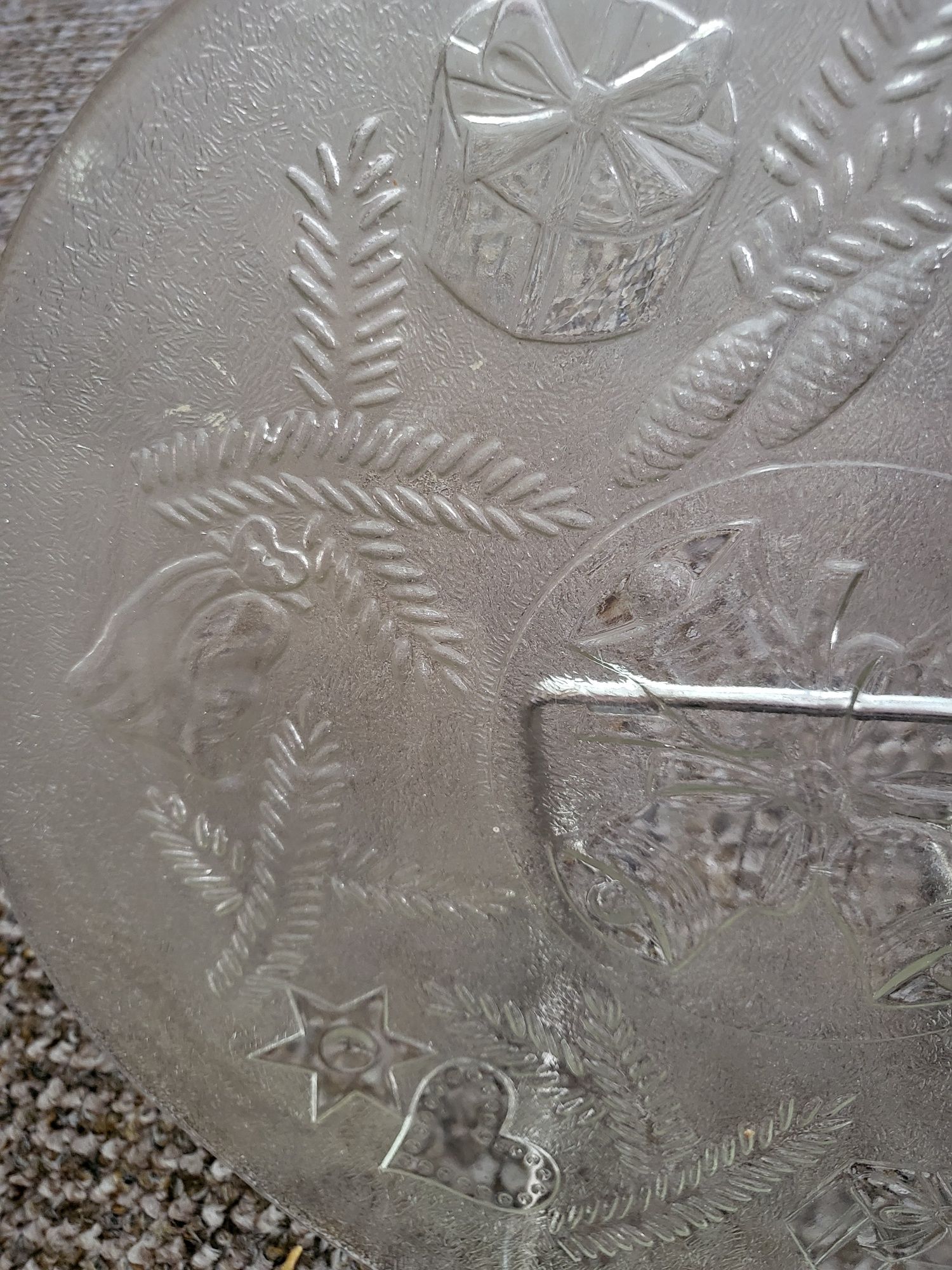 Patera   duza szklo stare wzor   PIERNIKI 31cm.