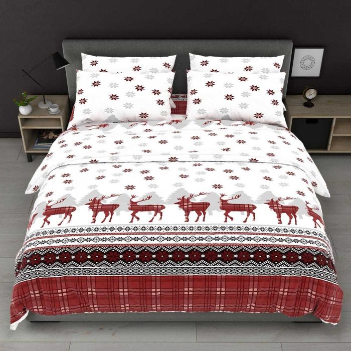 Сатинові комплекти постільної білизни Постіль Сатин Новорічні комплект