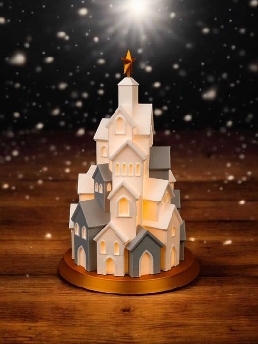 Magia Świąt Lampa Zimowe Miasteczko Świąteczna ozdoba w Formie Choinki