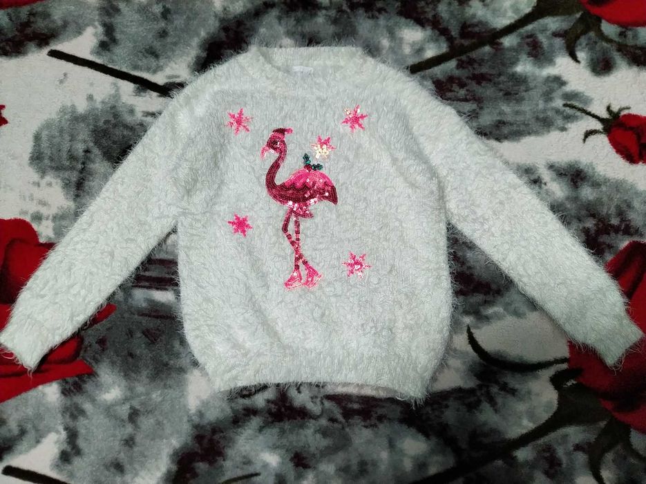 Фірмова,пухнаста,зимова кофта,джемпер,світшот для дівчинки 8-9 р