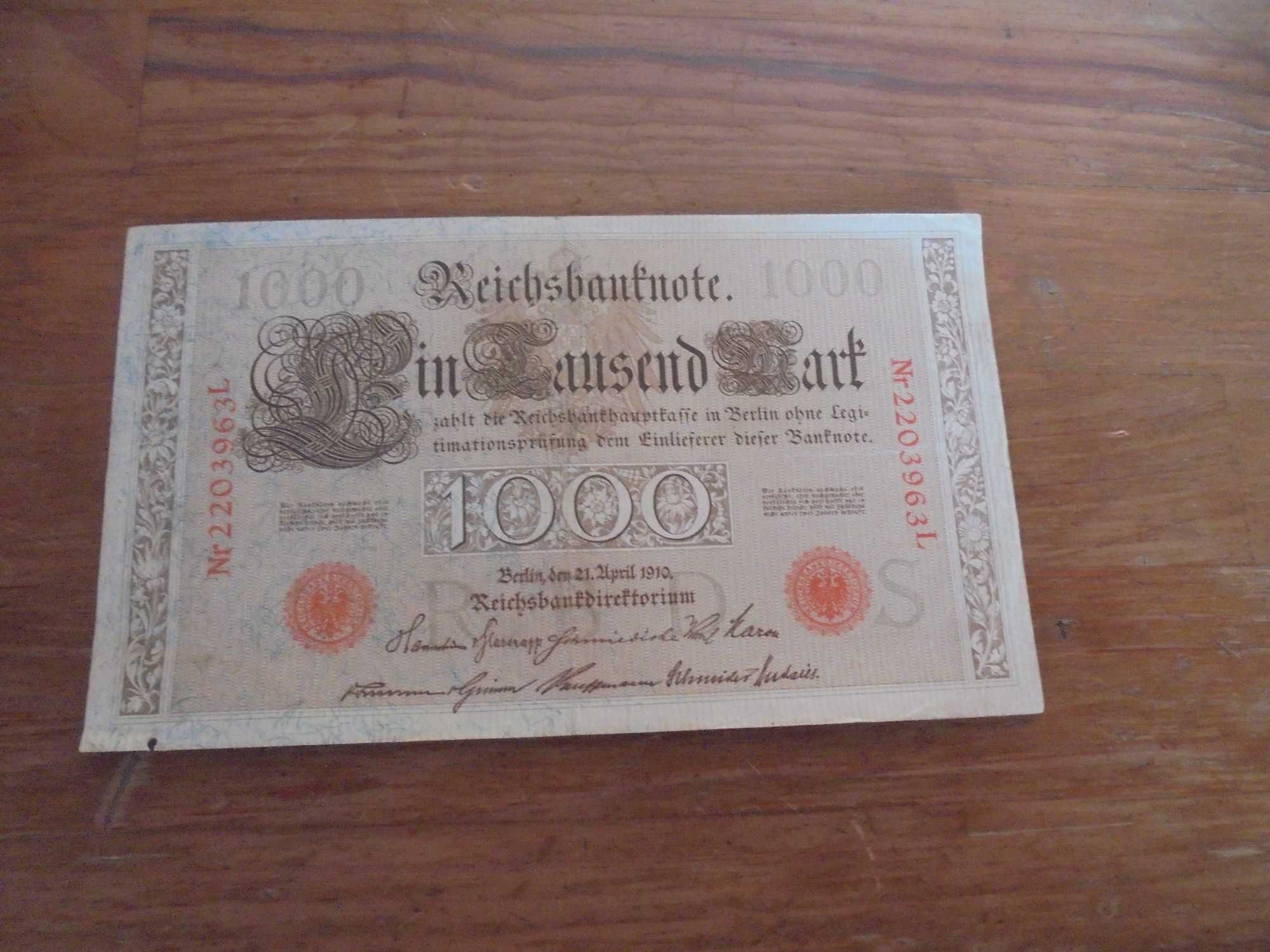 Banknot Niemiecki 1000 marek 1910r [b541]