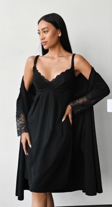 М комплект нічна сорочка для вагітних та годуючих та халат