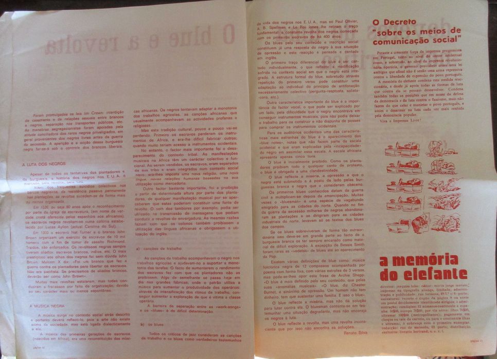A Memória do Elefante - - - nr. 12 - de 1974 - - - - Jornal de Música