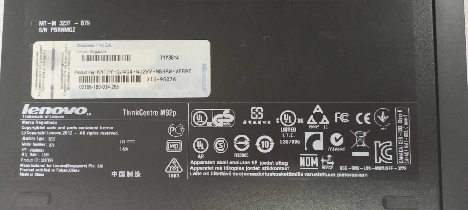 ПК міні ThinkCentre M92р Tiny i5-3470t 8gb , ssd 120gb, зарядка