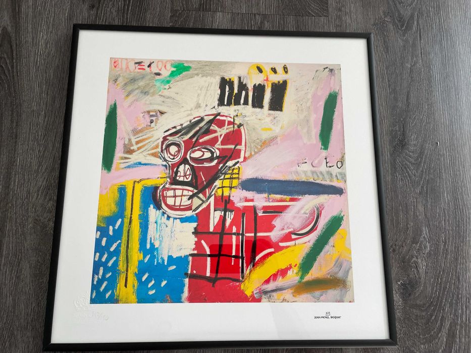Basquiat grafika "Red Skull" certyfikat rama
