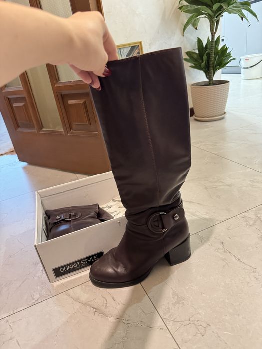 Жіночі зимові сапоги, чоботи, коричневі, розмір 38