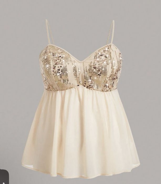 Top alças com lantejoulas