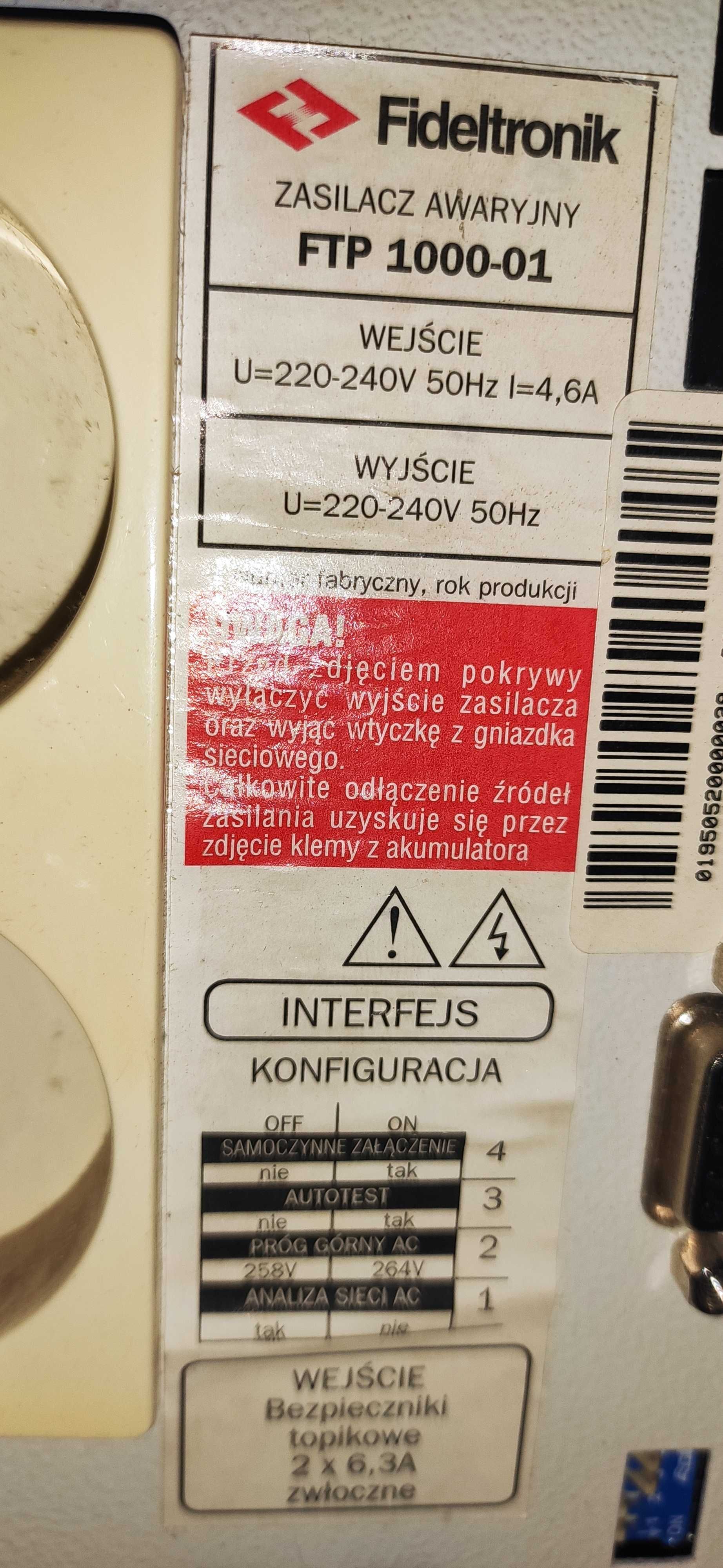 Zasilacz awaryjny UPS Fideltronik Ares 1000