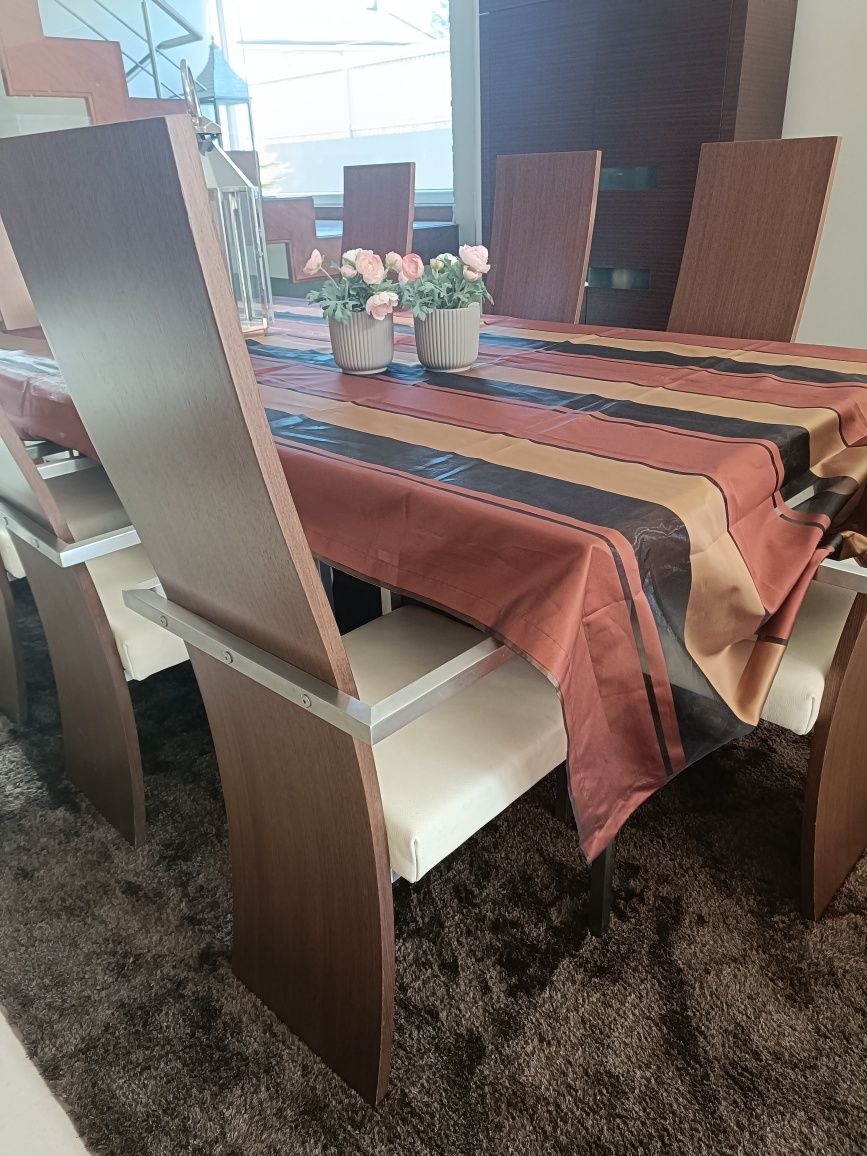 Mesa Jantar Wengue c/ 8 cadeiras design