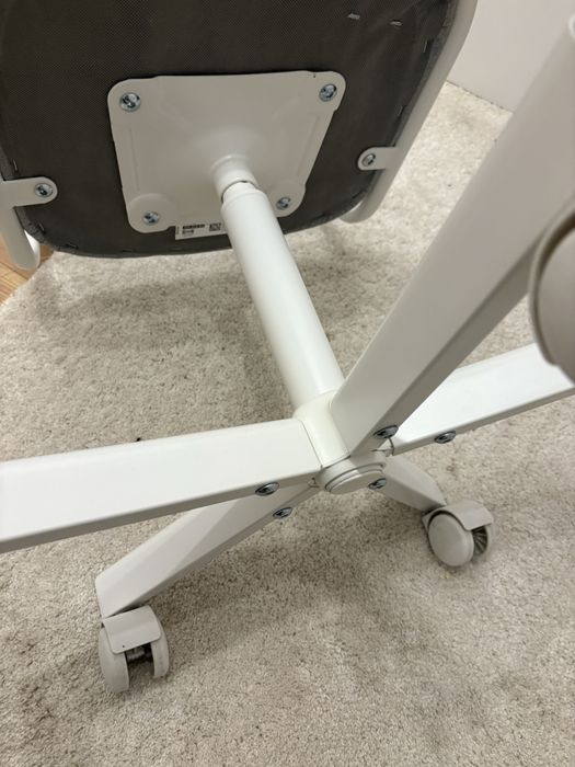 ORFJÄLL Dziecięce krzesło biurowe, biały/Vissle jasnoszary