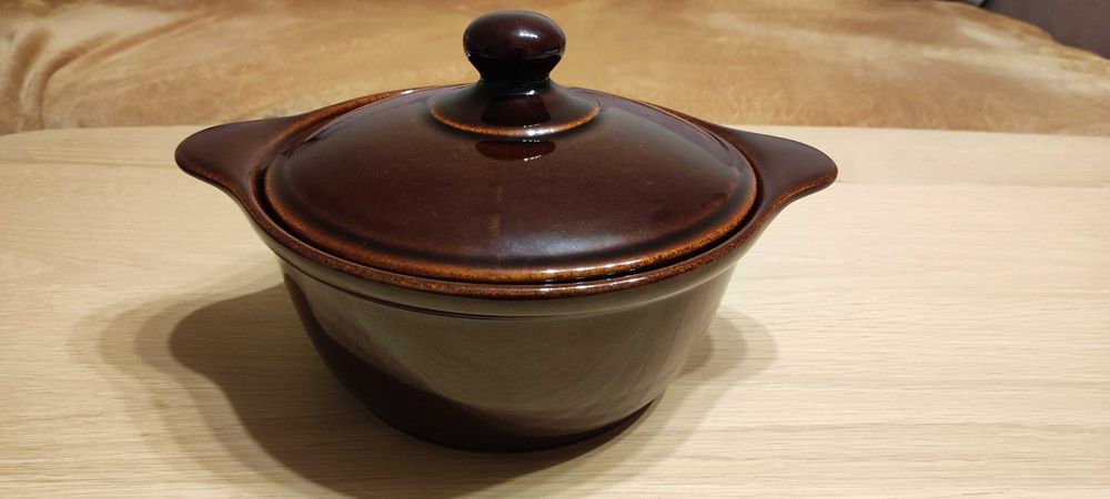 Nowa Smalcówka Garnek z przykrywką ceramika Bolesławiec ok. 2l