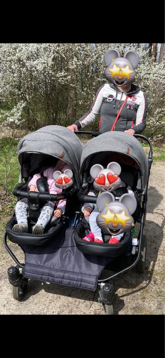 Коляска 2в 1 для двійні Angelina Dyo smart