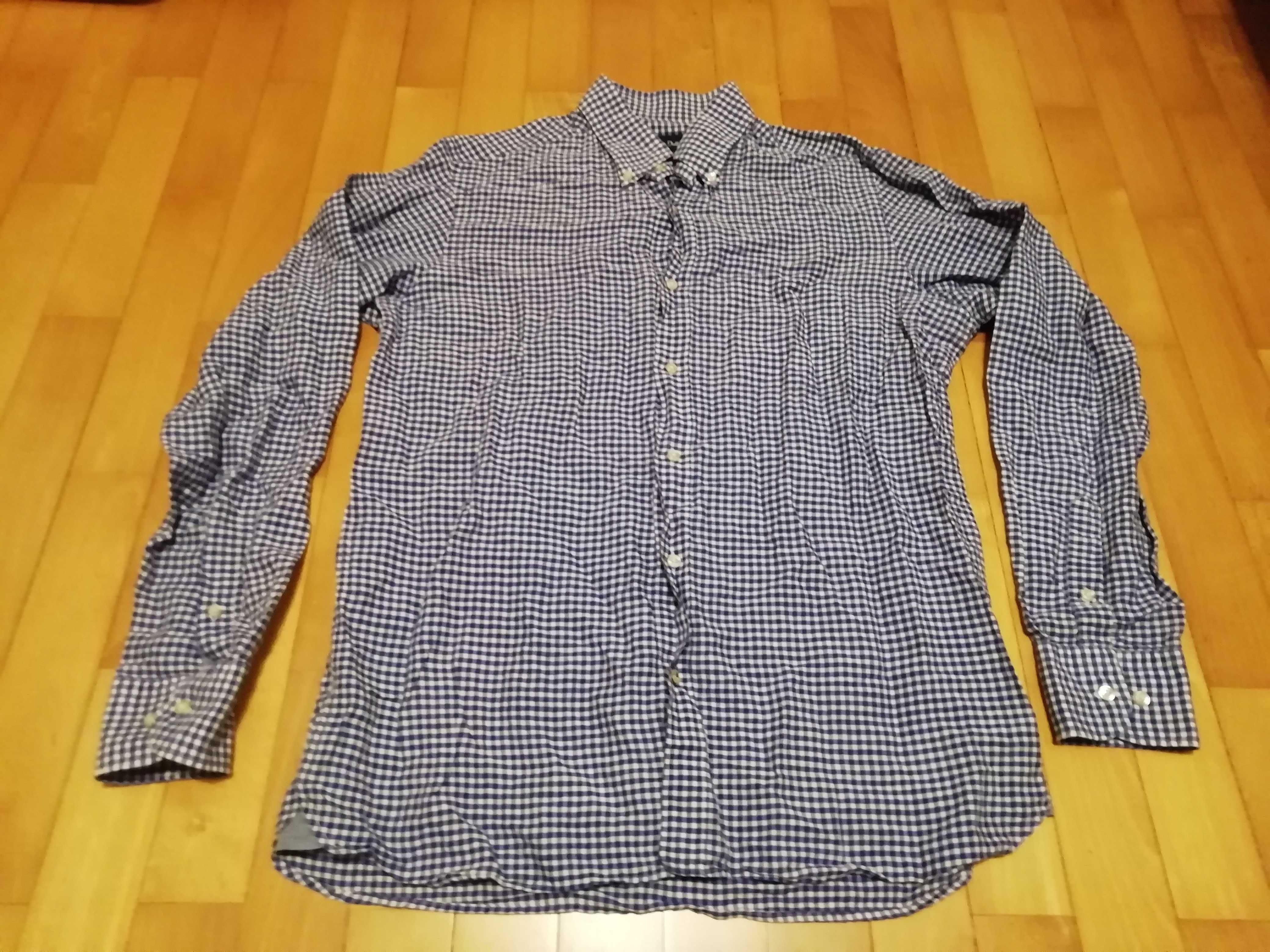 Męska koszula w kratkę Massimo Dutti Casual Fit długi rękaw M