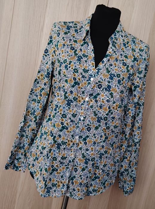 Camaieu biała koszula damska w kolorowe kwiatki L