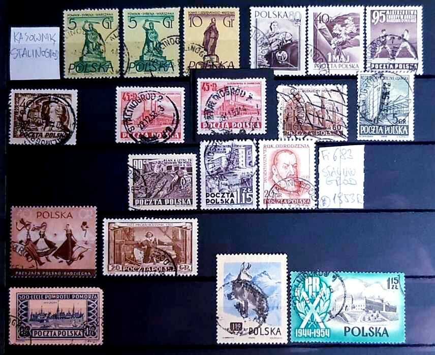 STALINOGRÓD. Zbiór znaczków 1953-56 rok.