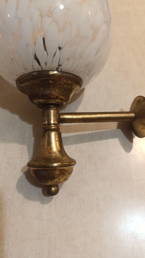 Retro lampy komplet. Klosze że szła murano. Mleczno przezroczyste.